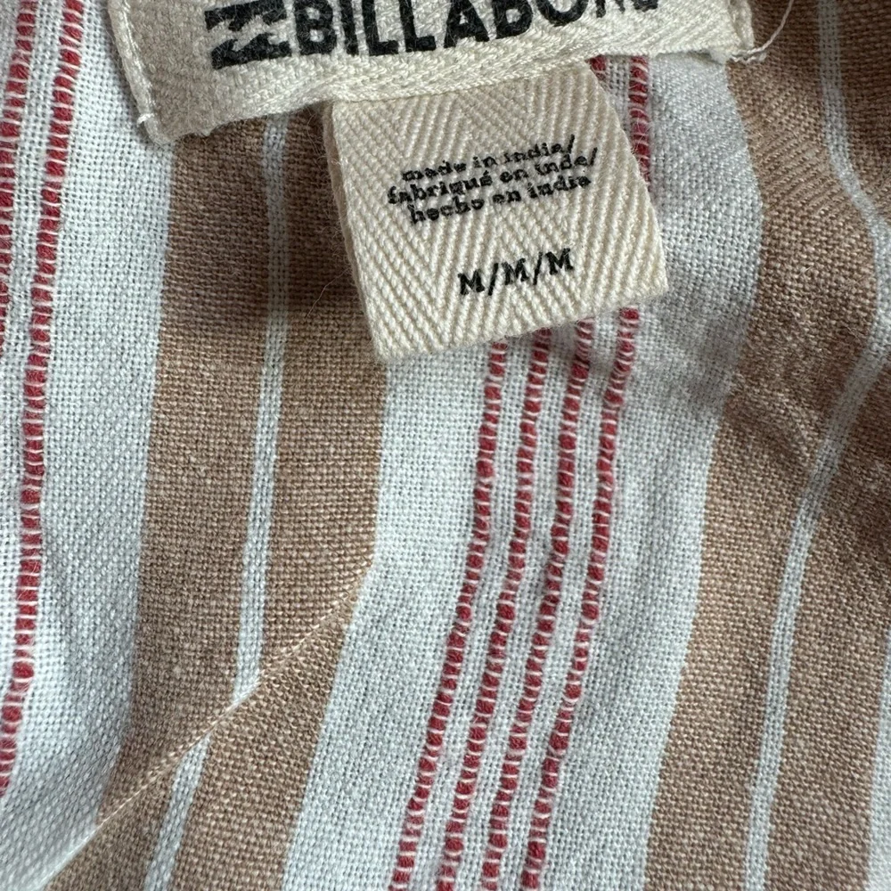 Billabong Striped Tie-Front Crop Tank Top – Size M - Picture 3 of 3